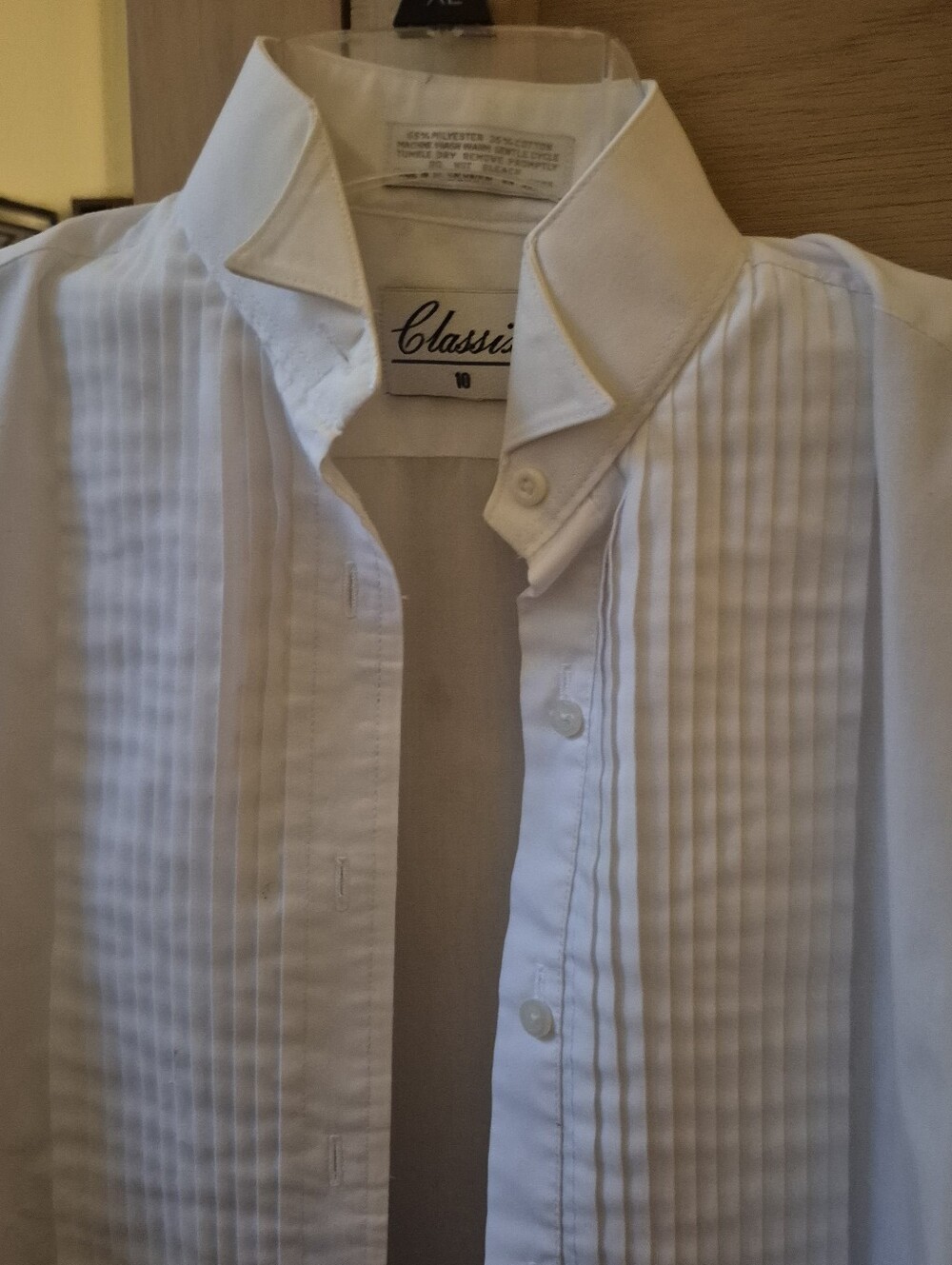Women's Classic Tuxcedo Shirt Size 10 White Uniform Or Special Occasion
